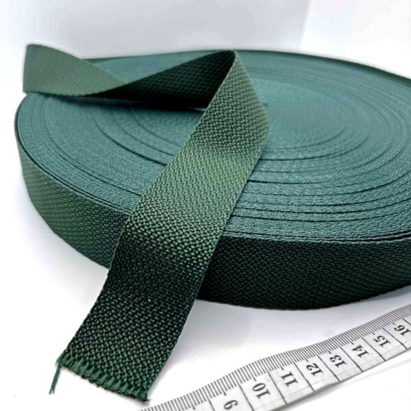 Tamsiai žalios spalvos diržinė juosta, 3cm pločio