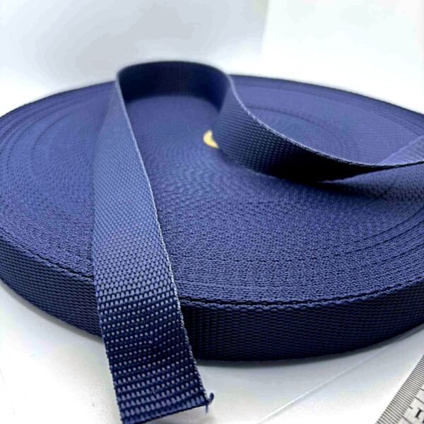 Tamsiai mėlynos spalvos diržinė juosta, 2,5cm pločio