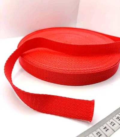 Diržinė juosta 2 cm – raudona – daireda.lt
