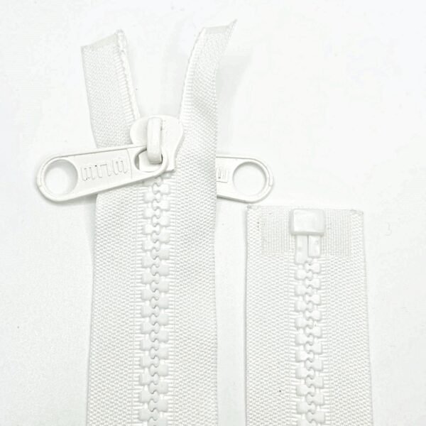 Stambus 10nr. dydžio užtrauktukas baltas (5 ilgiai)