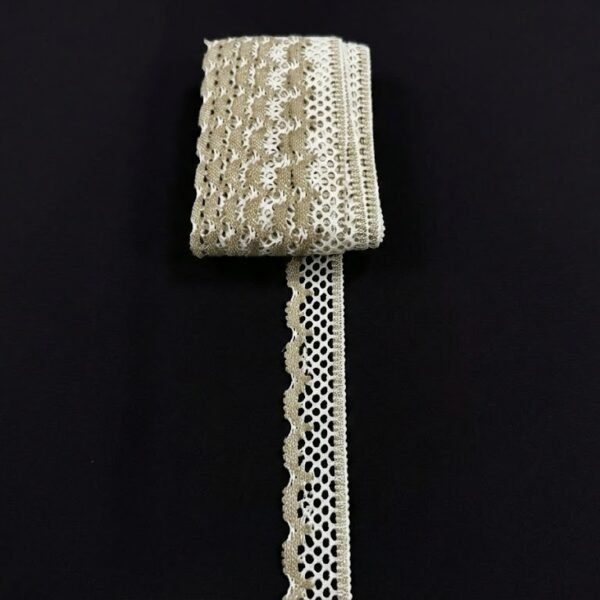 Ažūrinė nėrinių juostelė 4,5 cm pločio iš medvilnės