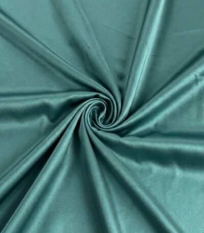 Blizgus atlasas audinys petrol spalvos
