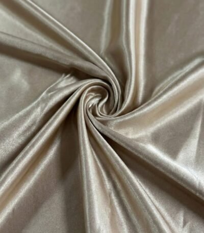 Blizgus atlasas audinys šampano spalvos