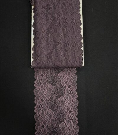 Elastinga nėrinių juosta 15 cm tamsi alyvinė