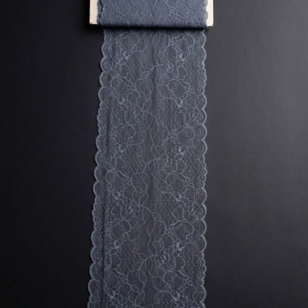 Elastinga nėrinių juosta 16 cm grafito spalvos