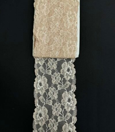 Elastinga nėrinių juosta 18 cm su gėlių raštu