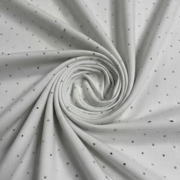 Lininis audinys su blizgučiais – 100 % linas, subtili dekoratyvi tekstūra
