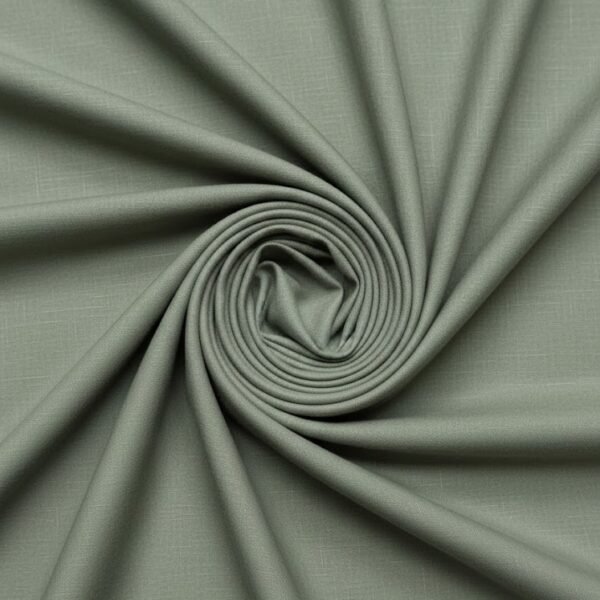 Lininis mišrus audinys su elastanu chaki spalvos