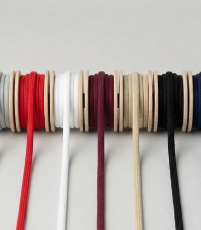 Natūrali medvilninė virvutė tekstilės apdailai
