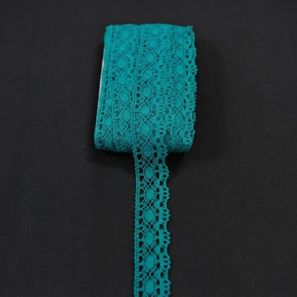 Nėrinių juostelė 4,8 cm turkio spalvos