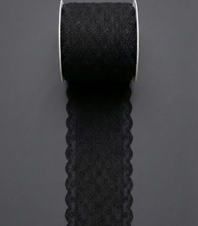 Plati elastinga nėrinių juosta su banguotu kraštu 15 cm