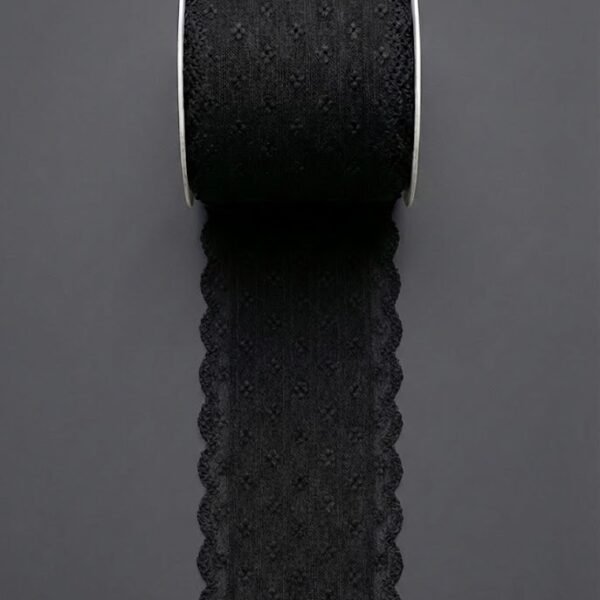 Plati elastinga nėrinių juosta su banguotu kraštu 15 cm