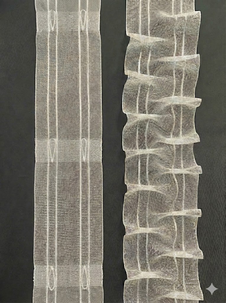 Užuolaidinė juostelė vamzdiniam karnyzui (10cm) „Koriukas” Užuolaidinė juostelė vamzdiniam karnyzui (10cm) „Koriukas”