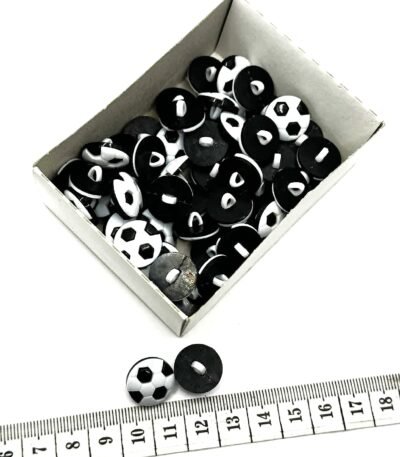 Vaikiška saga futbolo kamuolio motyvas 15 mm juoda balta