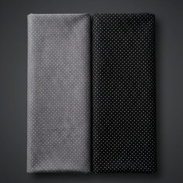 100% viskozės pamušalas su smulkiu taškelių raštu