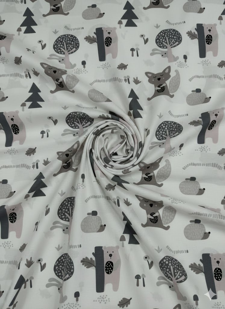 Kartūnas su miško gyvūnais šviesiame fone Kartūnas su miško gyvūnais šviesiame fone