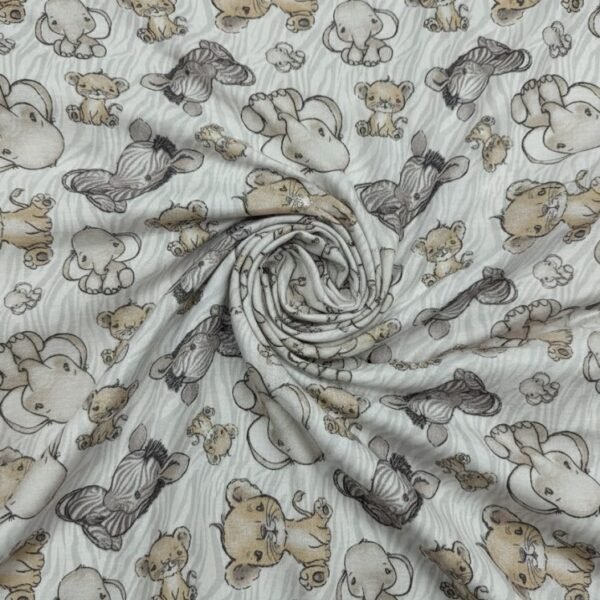 Kartūnas su safari gyvūnais šviesiame fone