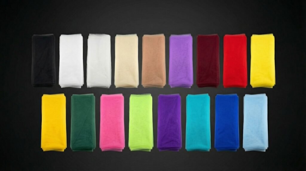 Kietas tiulio audinys – standi permatoma struktūra