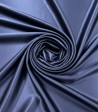 Mėlynas šilko audinys su elastanu, lygus paviršius