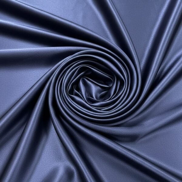 Mėlynas šilko audinys su elastanu, lygus paviršius