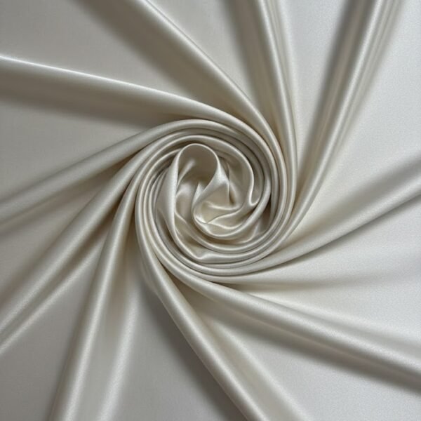 Pieniškos spalvos šilko audinys su elastanu