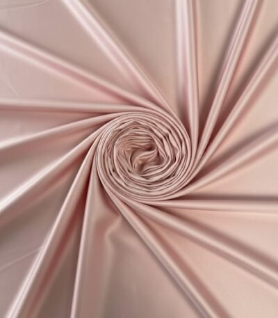 Švelniai rausvas nude šilko audinys su elastanu