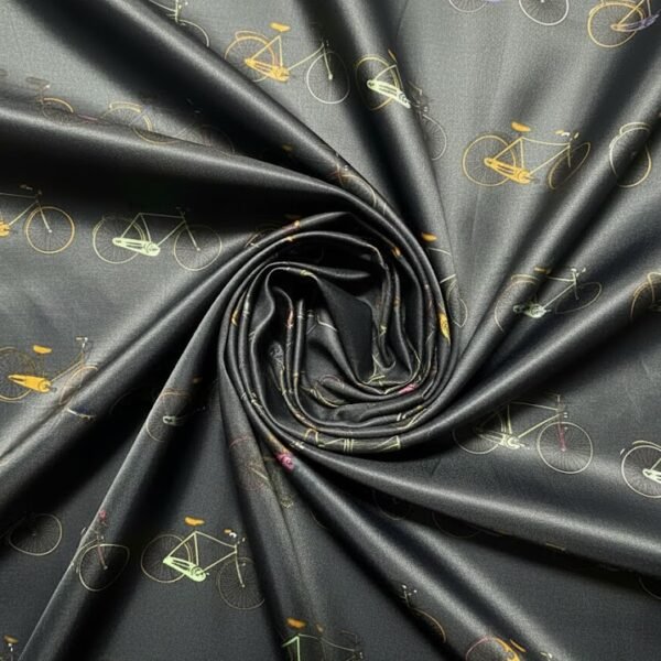 Tamsiai mėlynas viskozės pamušalas su dekoratyviniu raštu