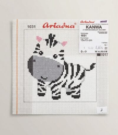 siuvinėjimo kanva zebras su spaudintu piešiniu
