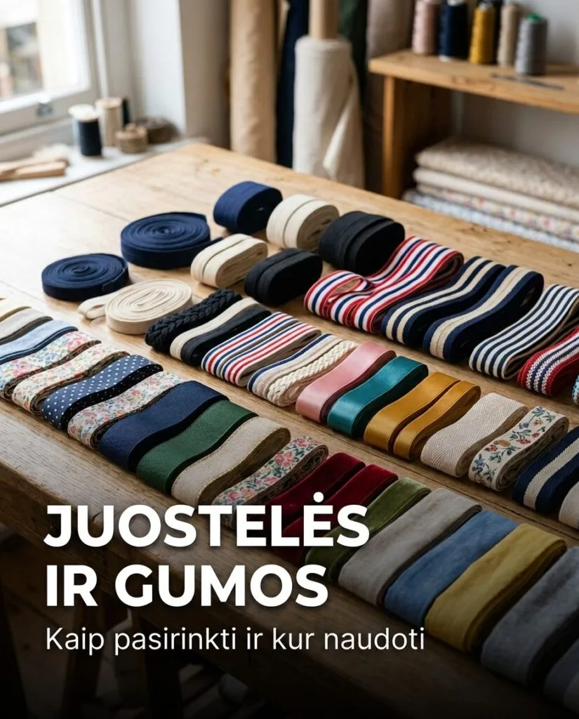 Juostelės ir gumos siuvime tipai, panaudojimas ir patarimai 11