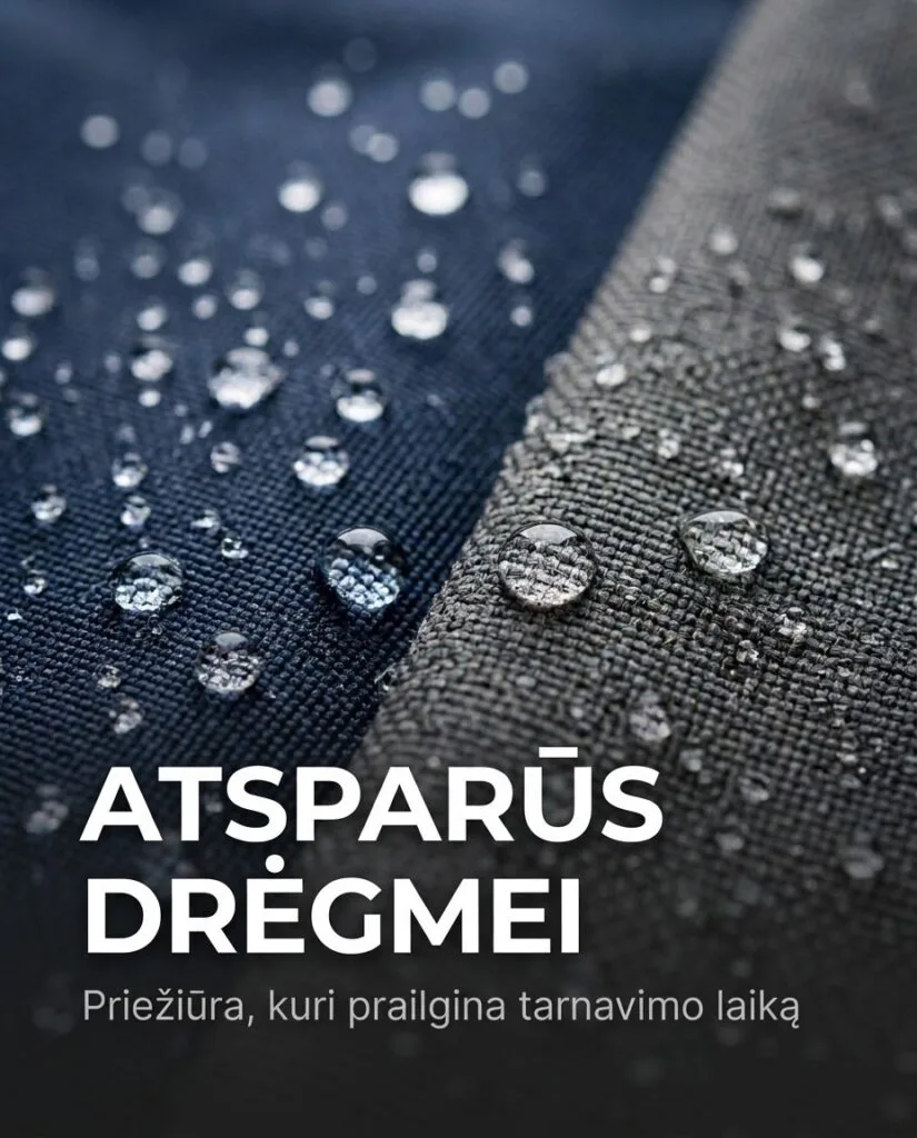 Kaip prižiūrėti vandeniui atsparius audinius 8