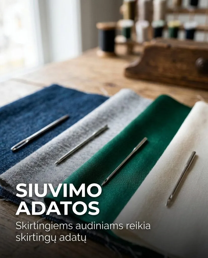 Siuvimo adatos kaip pasirinkti tinkamą adatą kiekvienam audiniui 9
