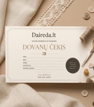 Daireda dovanų čekis siuvantiems