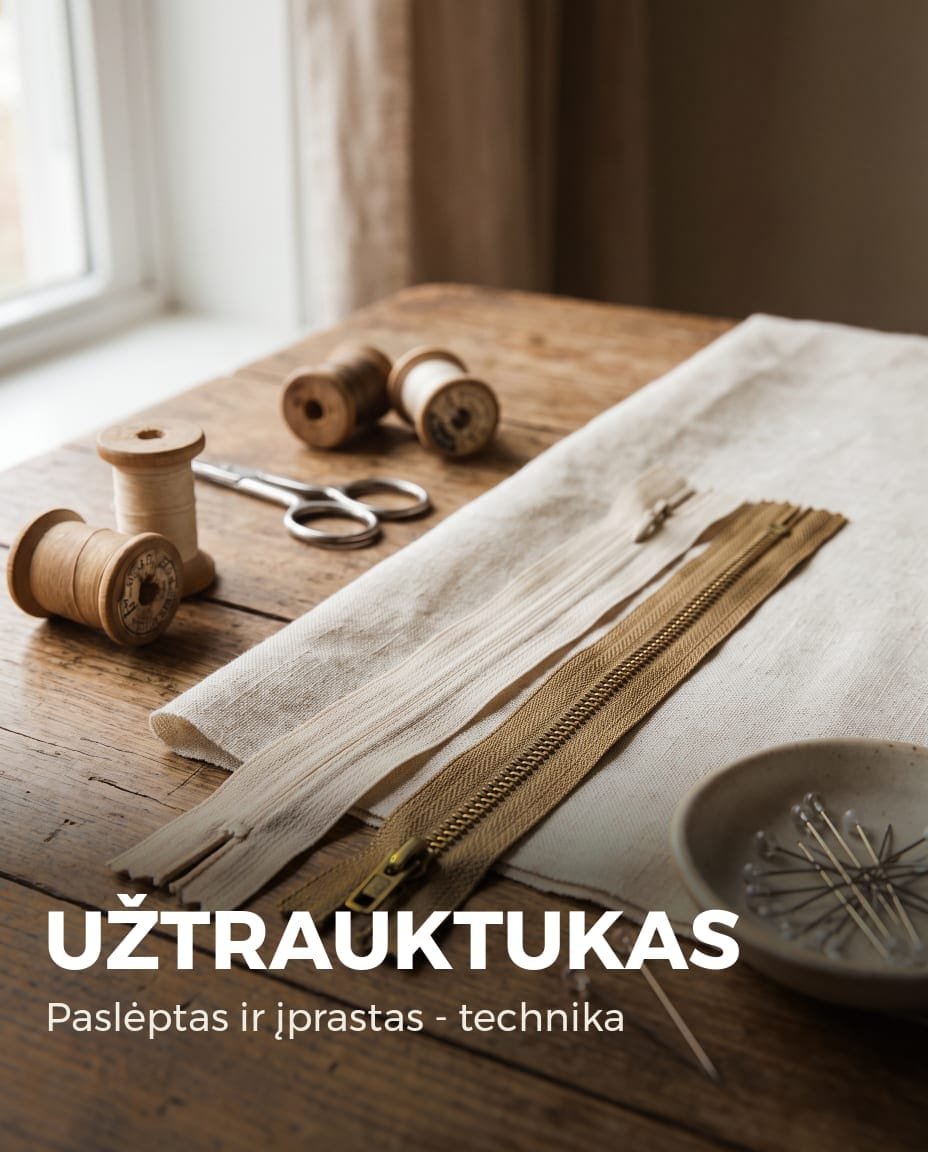 Daireda dovanų čekis siuvantiems – kreminis čekis su siuvimo reikmenimis