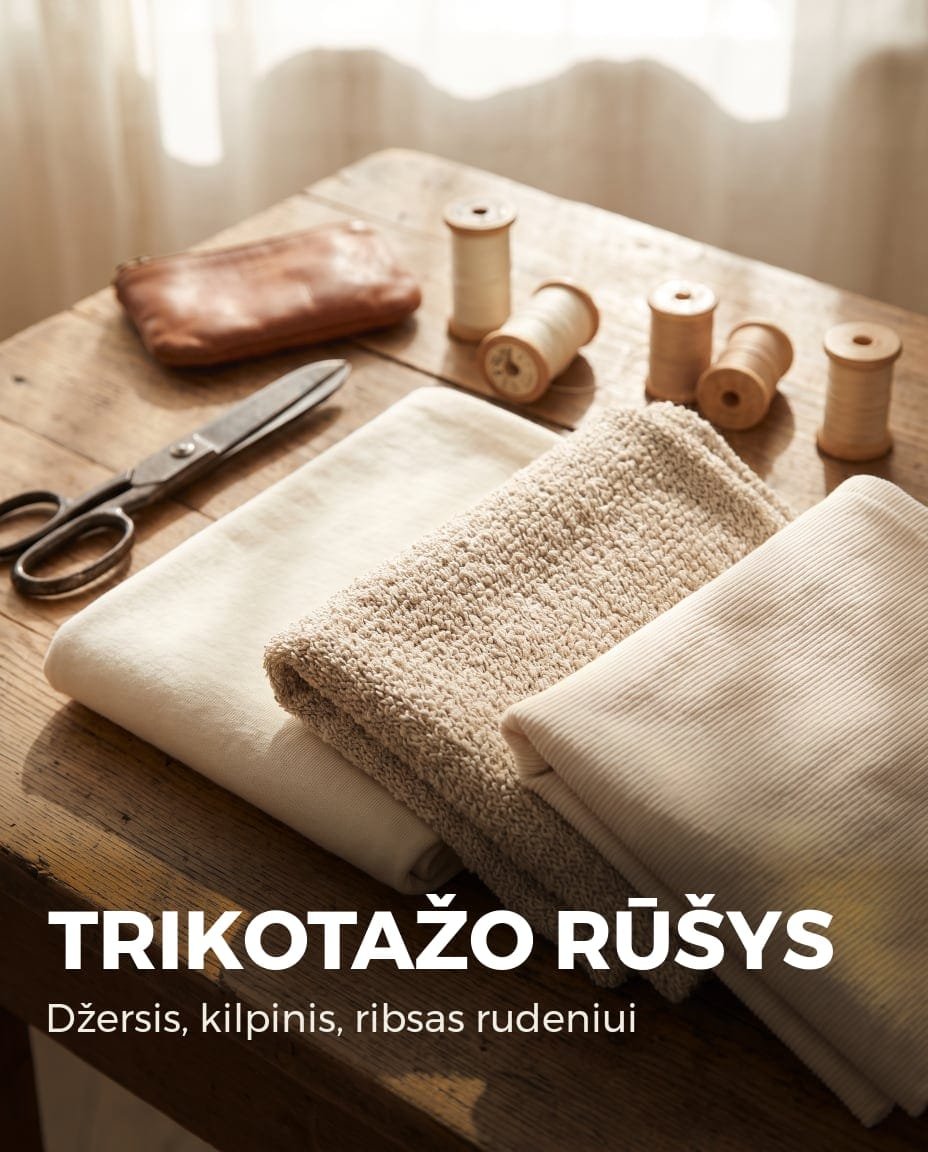 Trikotažo rūšys - džersis, kilpinis, ribsas