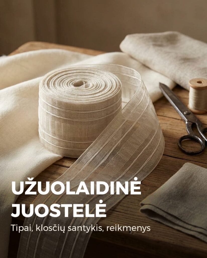 Užuolaidinė juostelė - tipai ir klosčių santykis