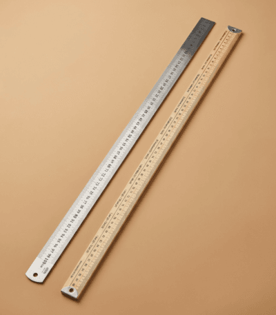 Metalinė ir medinė siuvėjų liniuotė 100 cm kartu | Daireda