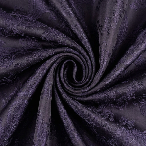 Violetinis pamušalo audinys su rytietišku raštu – dvipusis, 145 cm | Daireda