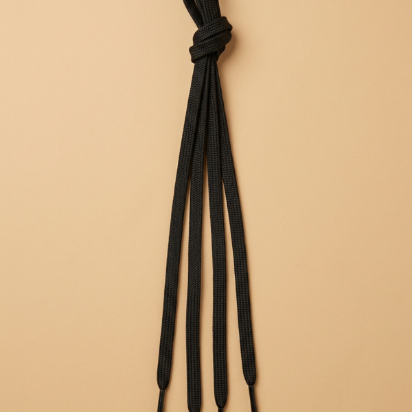 Juodi plokšti batų raišteliai – 93 cm (1 pora)