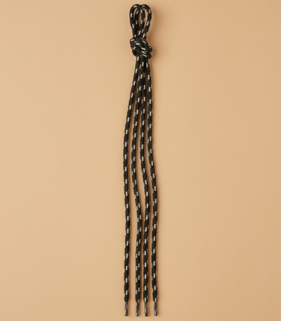 Margi apvalūs batų raišteliai – juoda ir smėlio, 115 cm (1 pora)