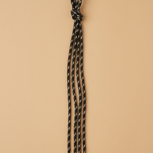 Margi apvalūs batų raišteliai – juoda ir smėlio, 115 cm (1 pora)