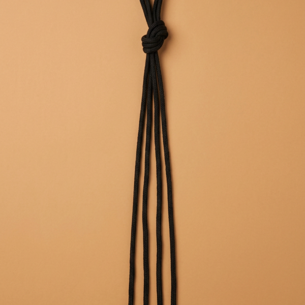 Ploni juodi apvalūs batų raišteliai – 110 cm (1 pora)